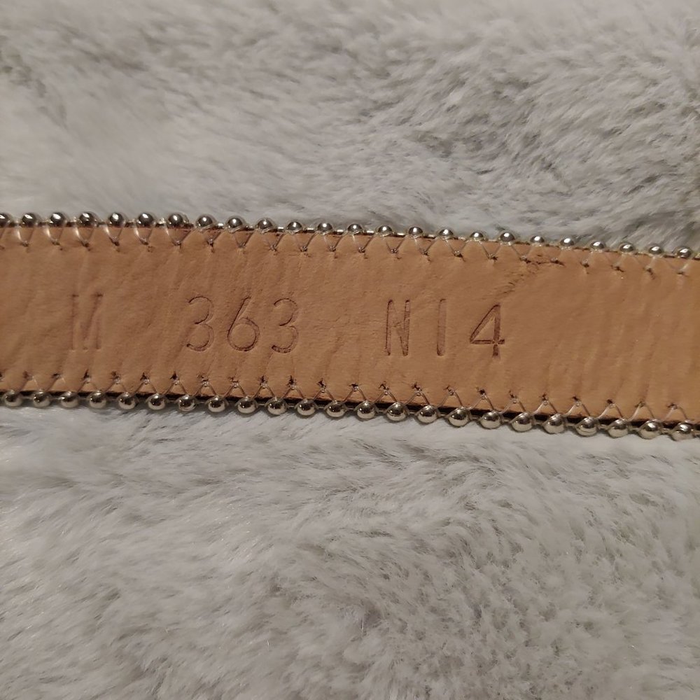 Belts by SImon metallic teal leather belt with silver hardware large - Picture 13 of 16